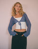 Bild von Nocta Long Sleeve Crop Top in Weave Knit Blue Shadow