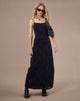 Bild von Nodu Maxikleid in Schwarz Zierlicher Blumenflaum