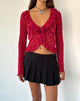 Image of Noemi Strickjacke in Rot Grunge Floral Flock