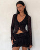 Image of Noemi Strickjacke aus Mesh Vine Flower Schwarz