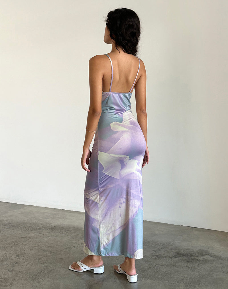 Image of Norila Cami Maxikleid aus Orchideenblüten in Flieder
