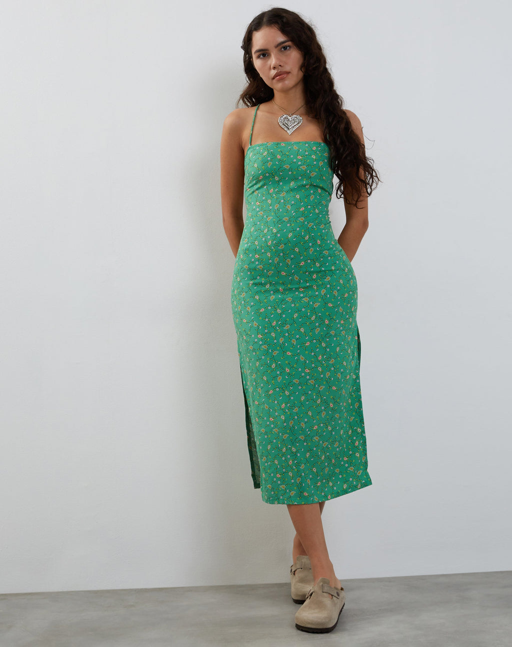 Nosita Midikleid In Paisley Fun Grün