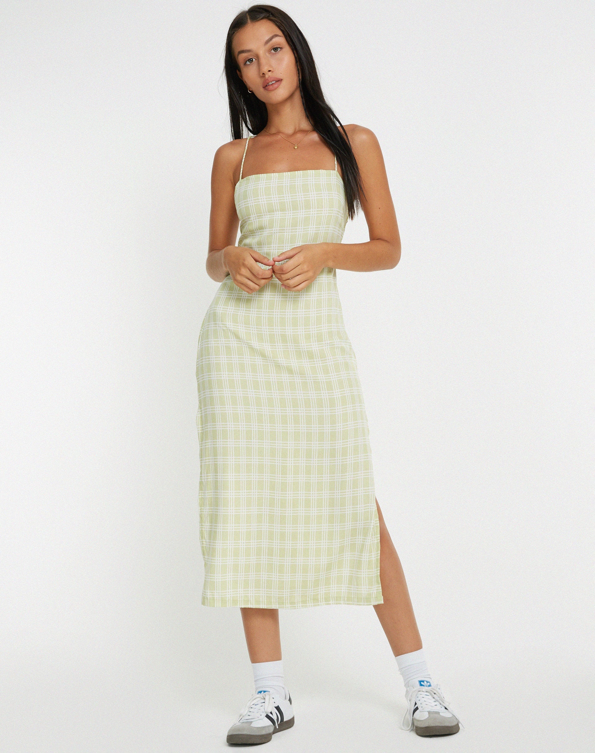 Bild von Nosita Midikleid in Salbei Karo