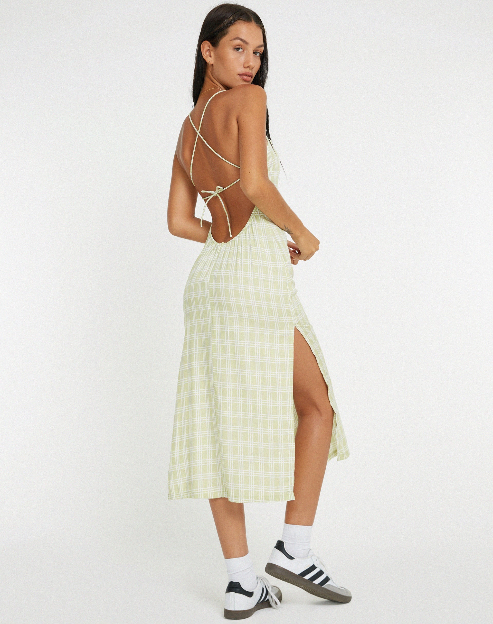 Bild von Nosita Midikleid in Salbei Karo