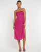 Image of Nosita Midikleid aus Satin Zebra Rosa