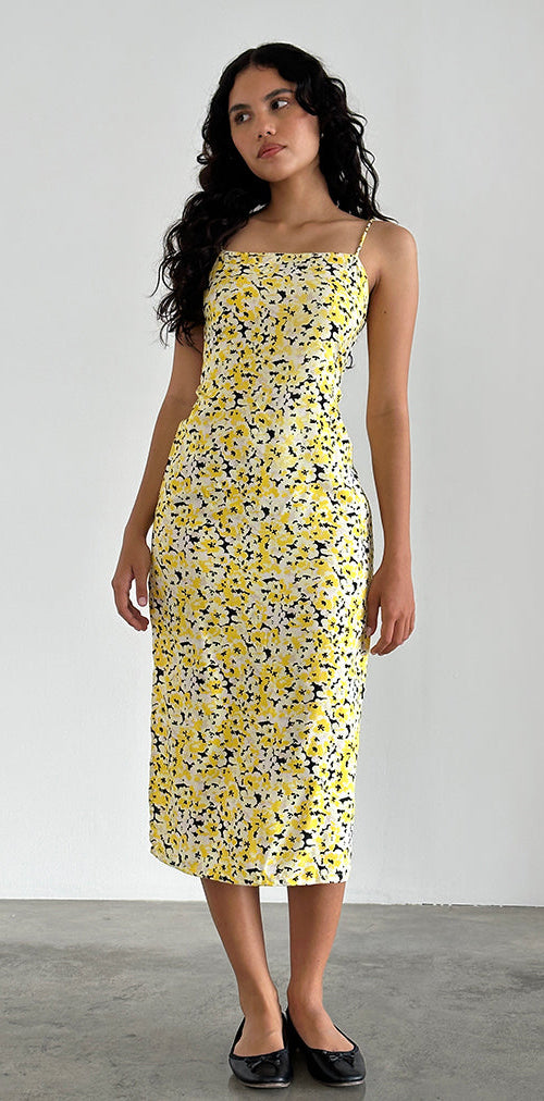 Image of Nosita Midikleid in Sunflower Pop Gelb
