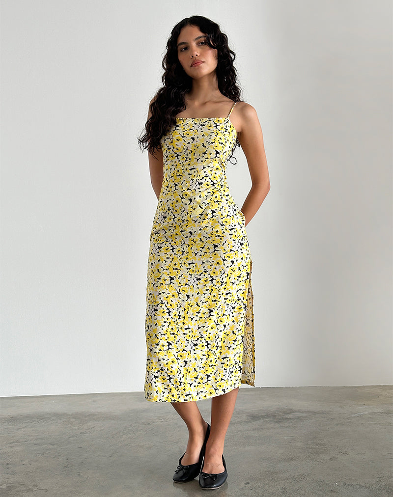Image of Nosita Midikleid in Sunflower Pop Gelb