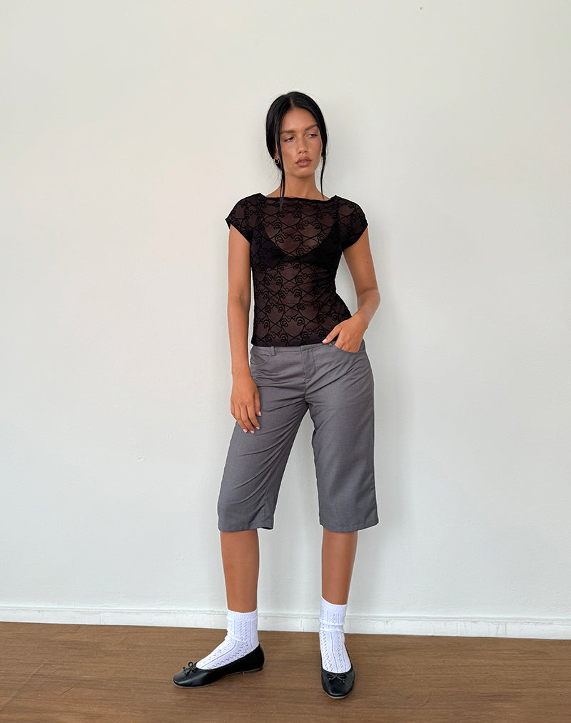 Image of Nova Top in Schwarz Queen of Heart Flock