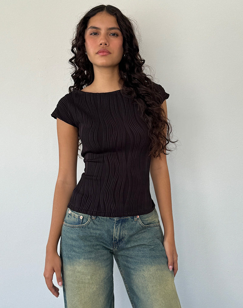 Image von Nova Top in Crinkle Black
