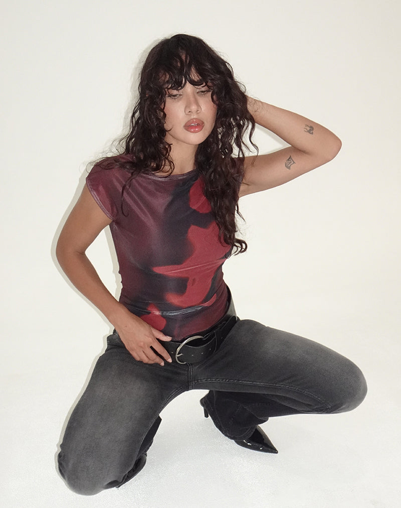 Bild von Nova Top in Digi Flower Rot