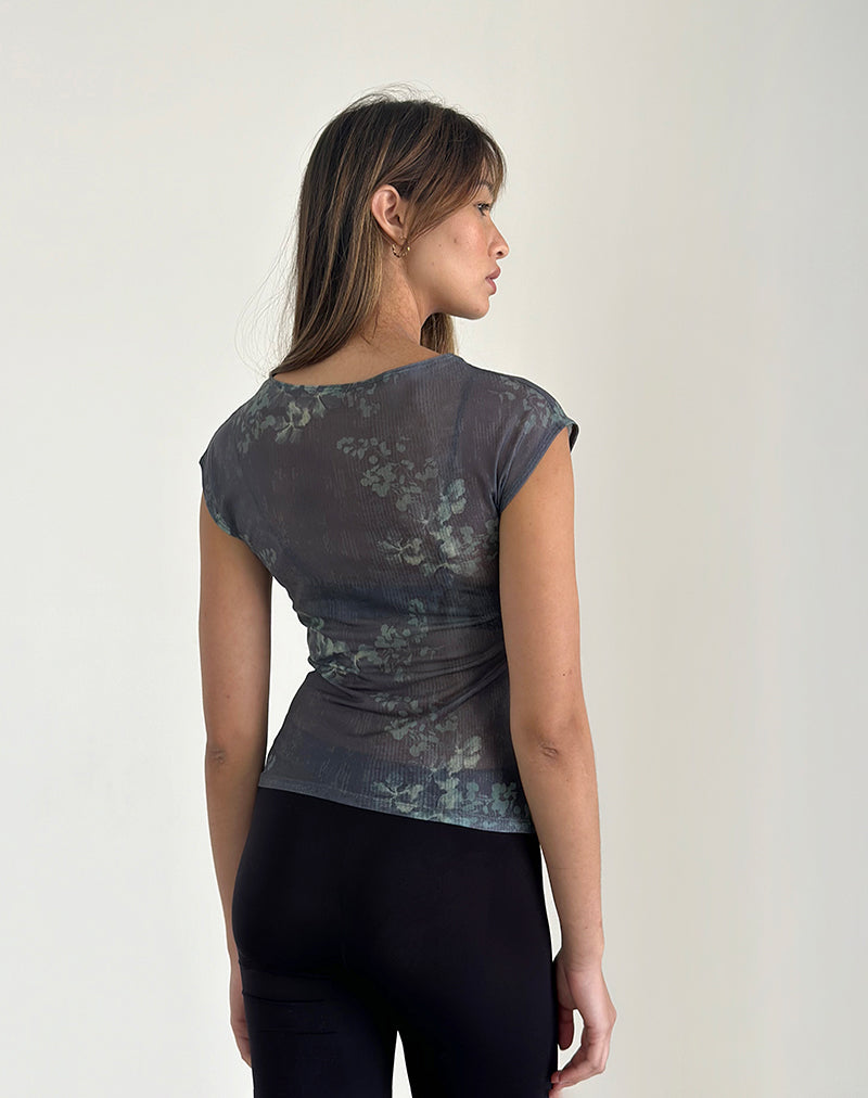 Bild von Nova Mesh Top in Faded Botanical Green