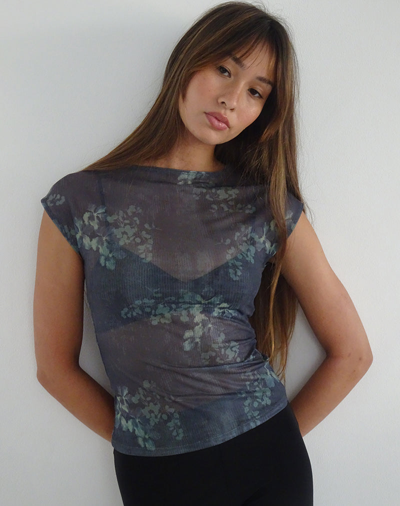 Bild von Nova Mesh Top in Faded Botanical Green