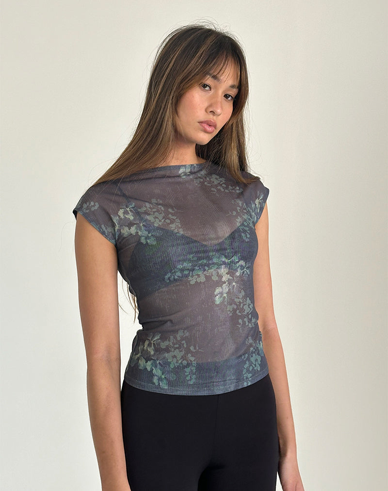 Bild von Nova Mesh Top in Faded Botanical Green