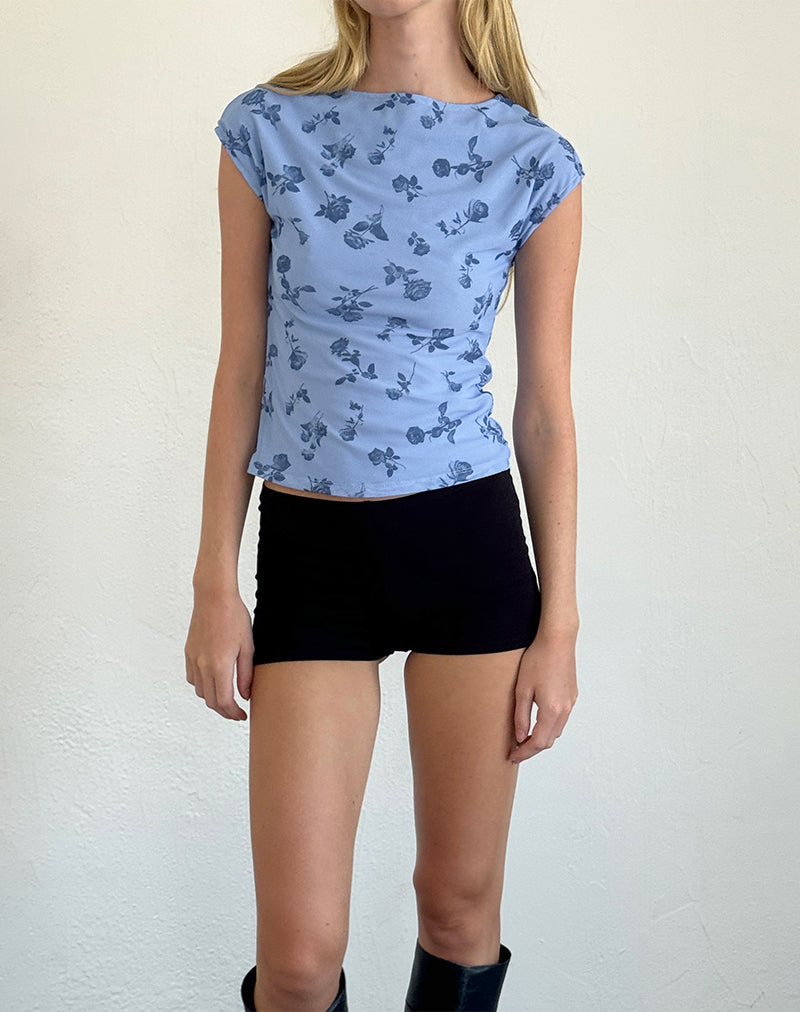 Bild von Nova Top in Inky Blue Floral Mesh