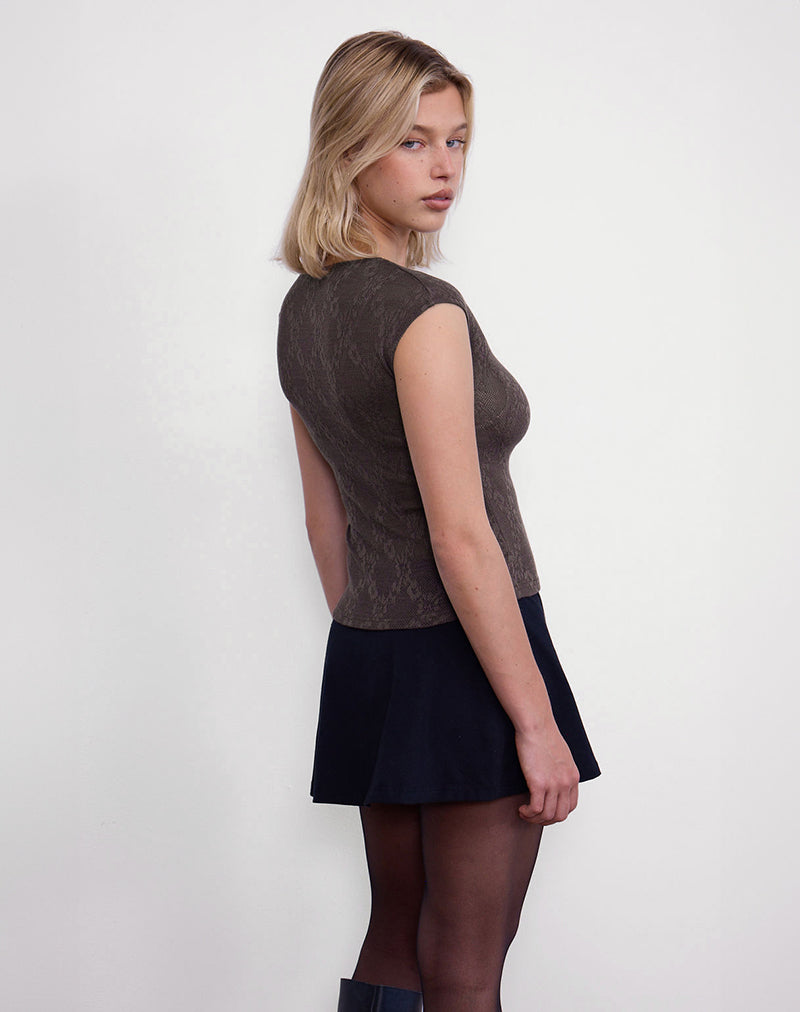 Image of Nova Top aus Jacquard-Strick Braun