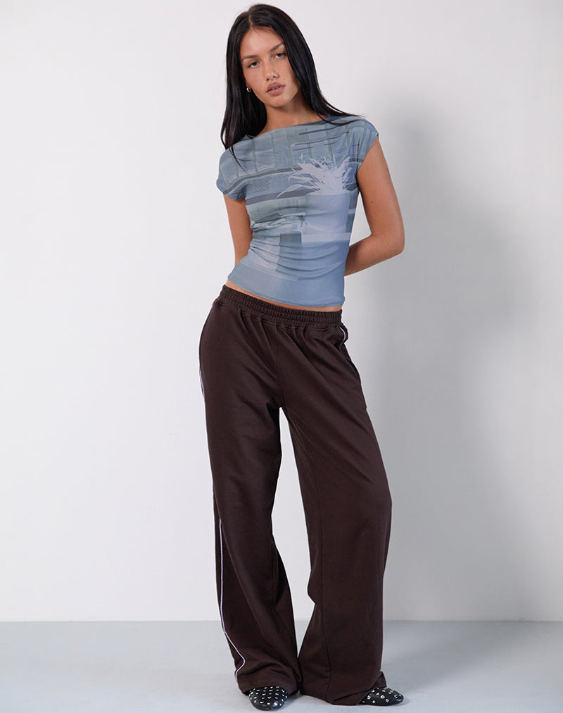 Nova Top in Parlour Print Blau