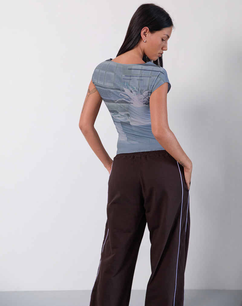 Image of Nova Top in Parlour Print Blau