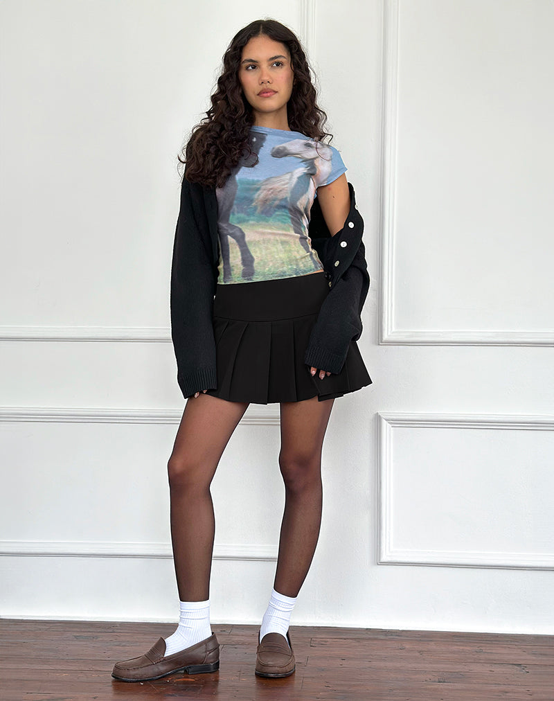Image of Nova Top Mesh mit Pferdedruck