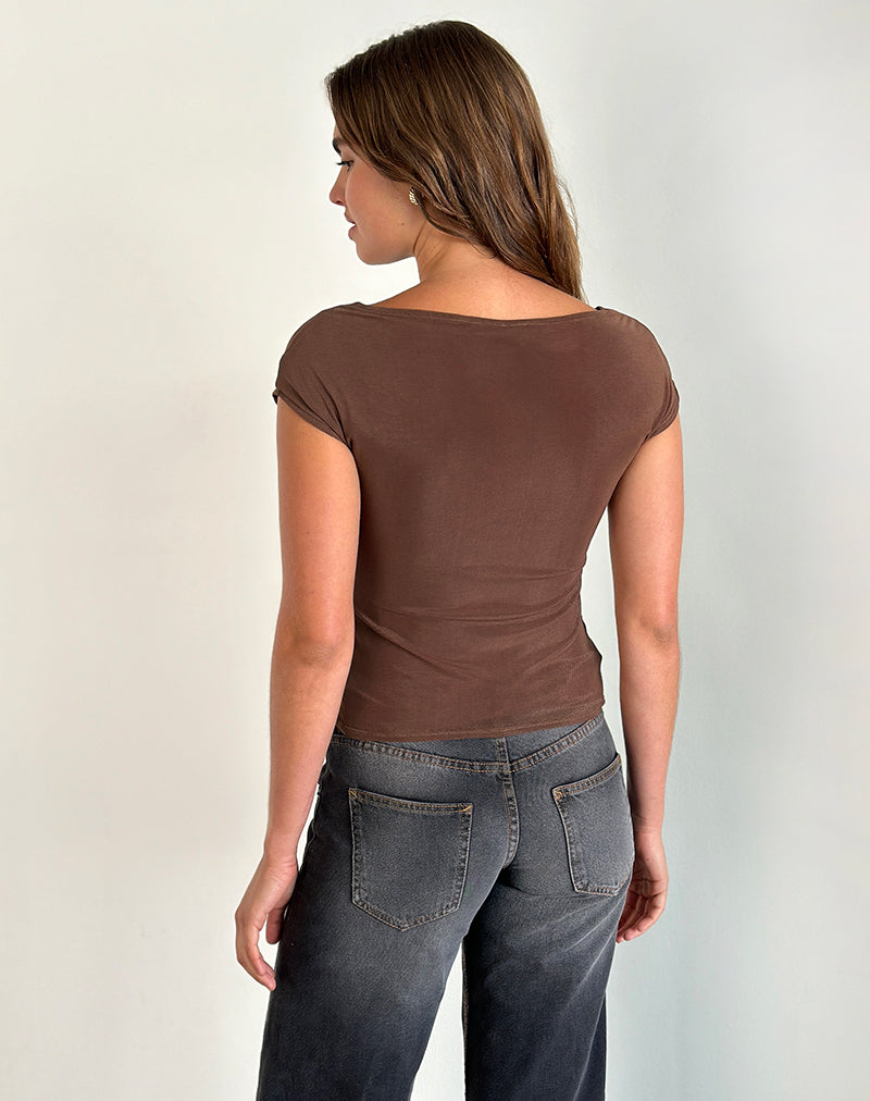 Image of Nova Top in Mono Flower Flock Braun