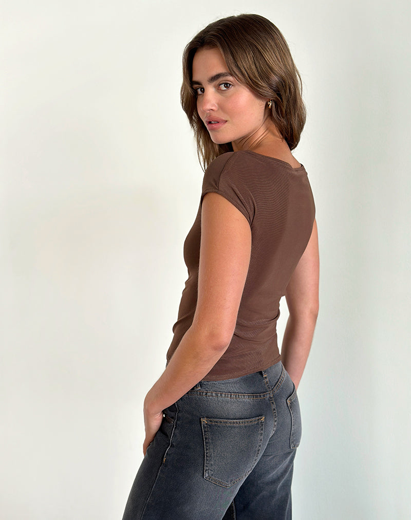 Image of Nova Top in Mono Flower Flock Braun