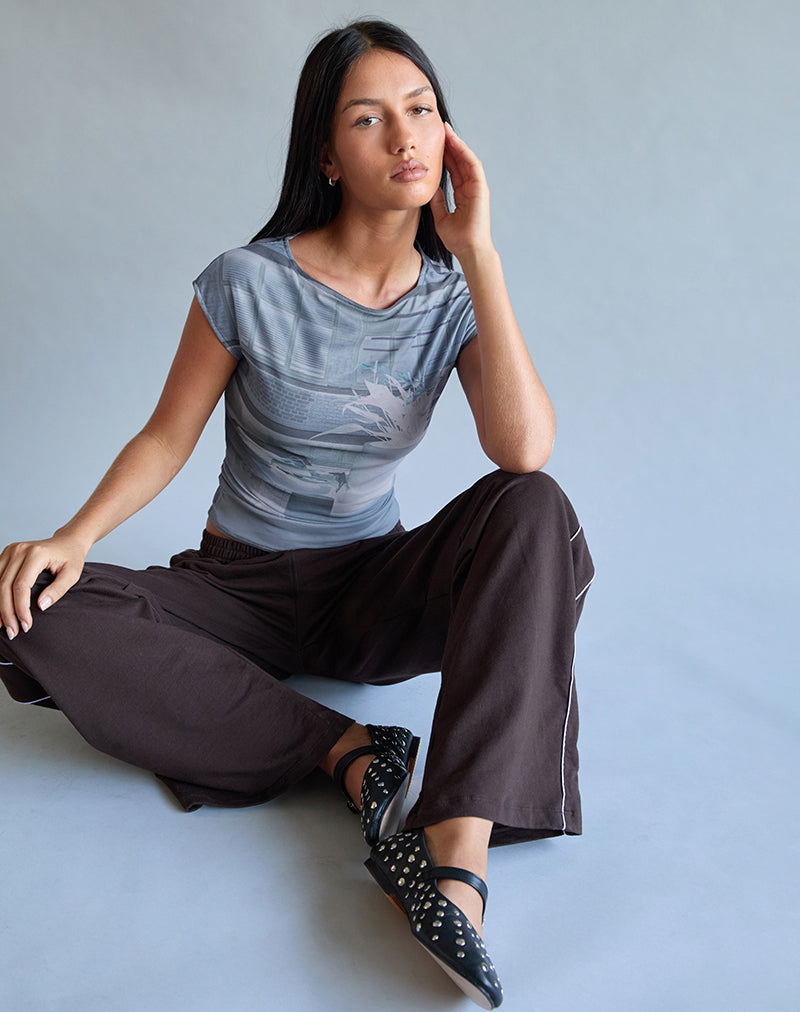 Image of Nova Top in Parlour Print Blau