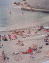  Bedrucktes Mesh Cote D'Azur Blau Grafik