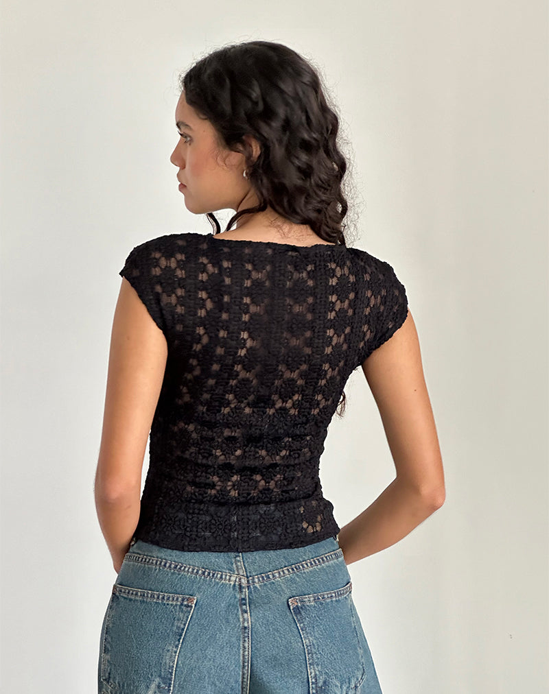 Image of Nova Top in Regal Lace Schwarz