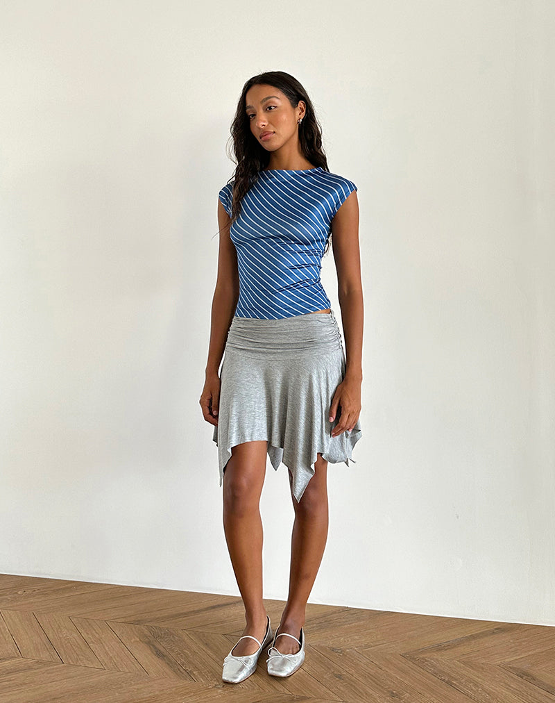 Bild von Nova Slinky Top in Blau Diagonalstreifen