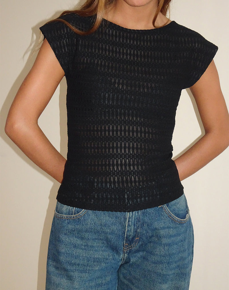 Nova Top in Schwarz strukturiert