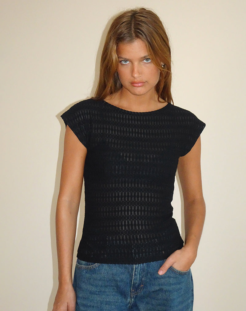Nova Top in Schwarz strukturiert