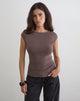 Bild von Novia Top mit gerafften Seiten in Kaffee-Quarz