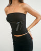 Novita Bandeau-Top mit Schleifendetail in Tailoring Schwarz