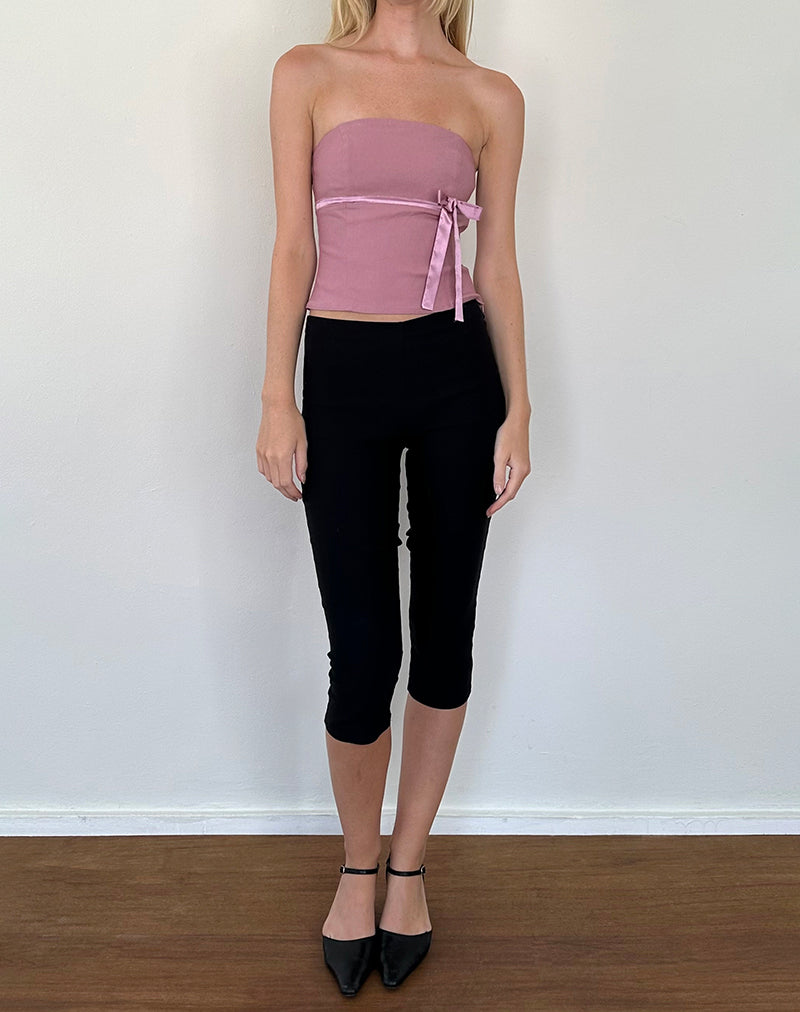 Novita Bandeau-Top mit Schleifen-Detail in Tailoring Dusky Pink
