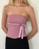 Novita Bandeau-Top mit Schleifen-Detail in Tailoring Dusky Pink