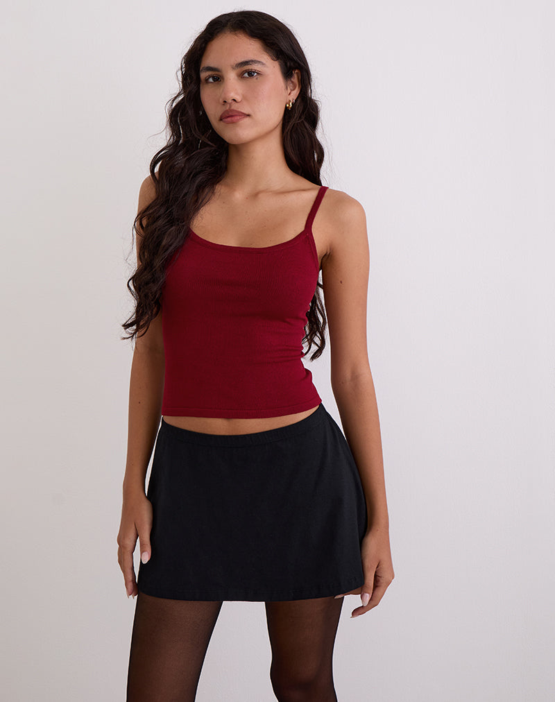 Bild von Ziva Knit Cami Vest Top in Burgundy