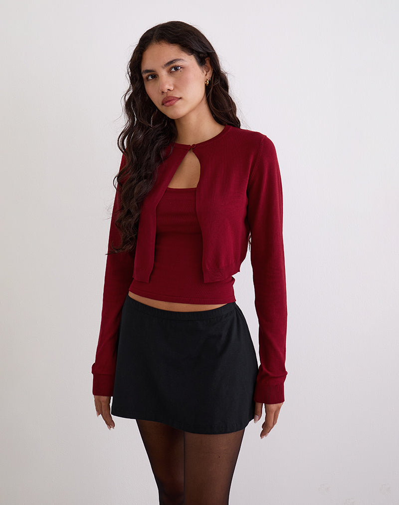 Bild von Ziva Knit Cami Vest Top in Burgundy