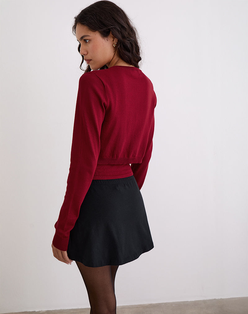 Bild von Nuha Cropped Cardigan in Burgund