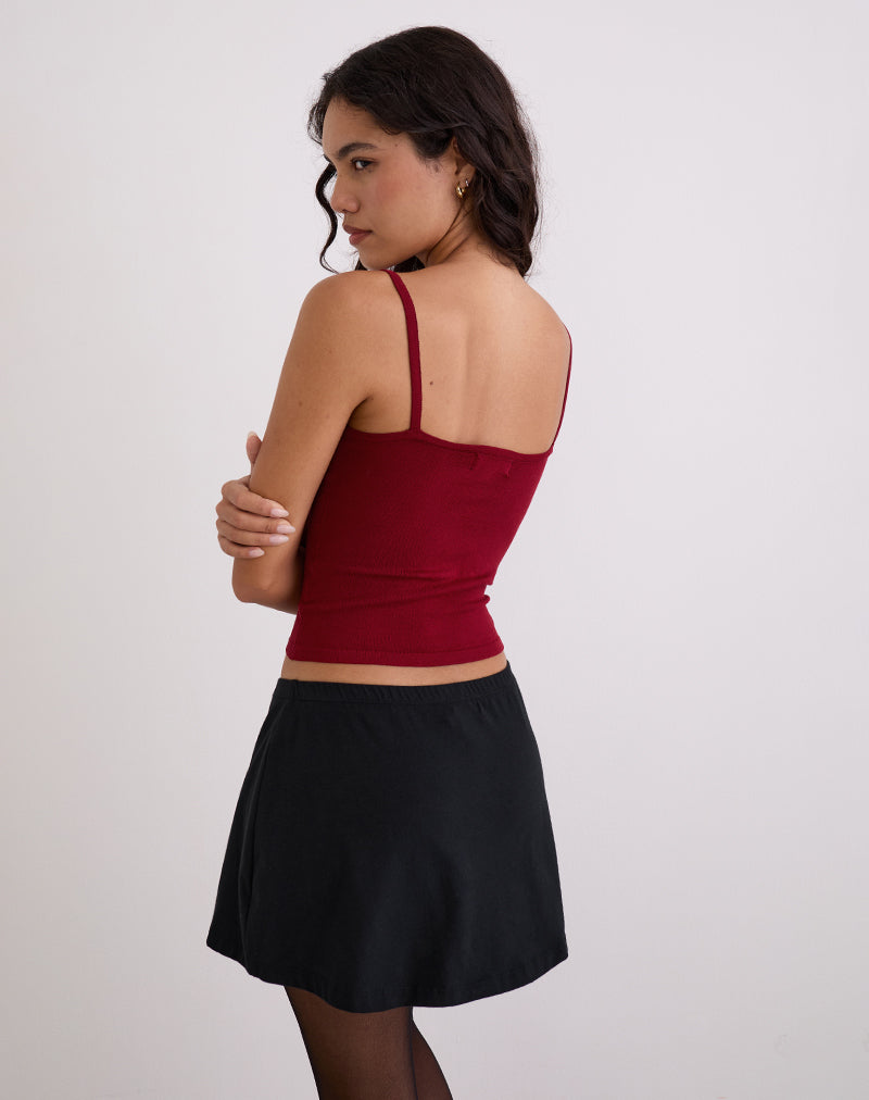 Bild von Ziva Knit Cami Vest Top in Burgundy