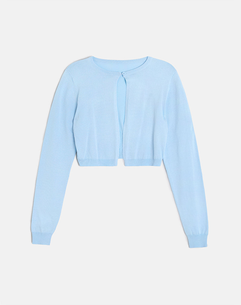 Nuha Gerippte Strickjacke in Blau