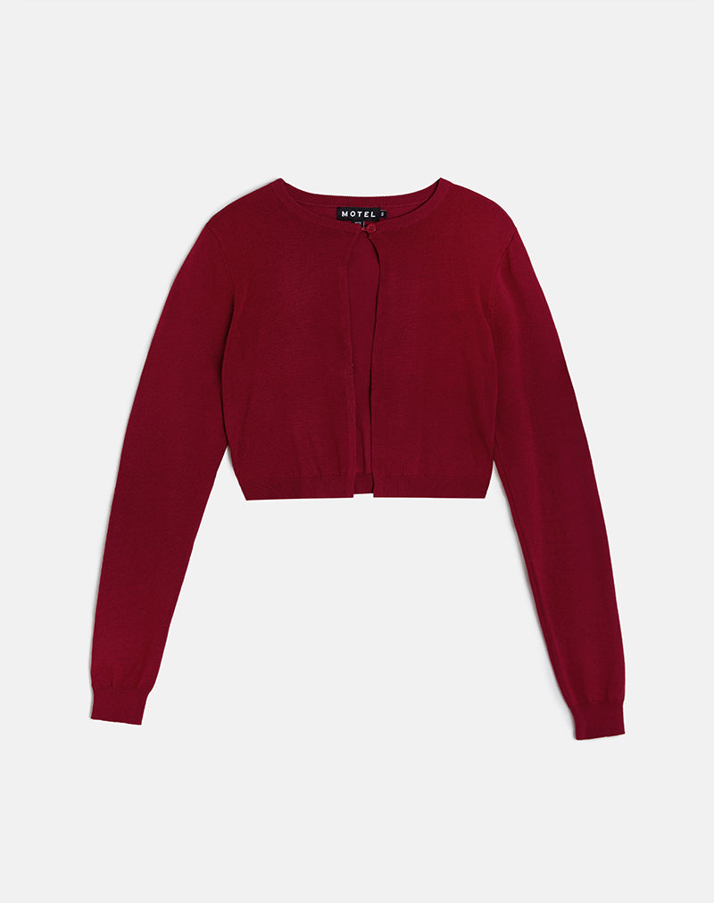 Bild von Nuha Cropped Cardigan in Burgund