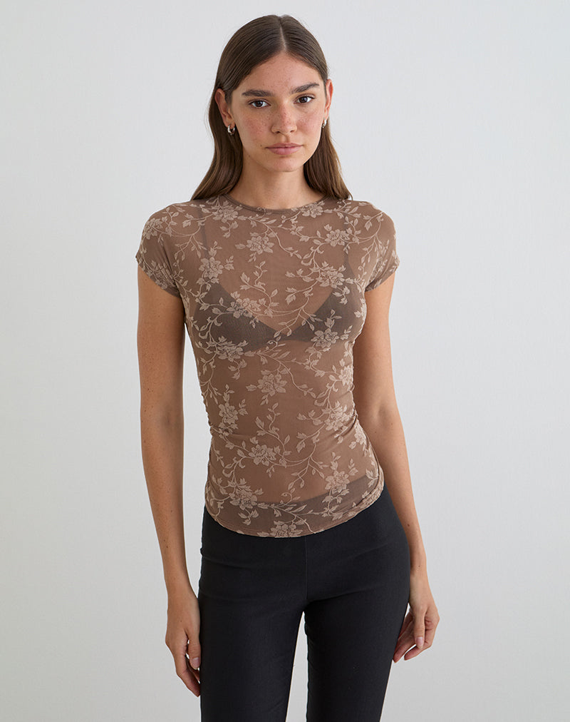 Bild von Nuovo Top in Leafy Flock Dark Taupe