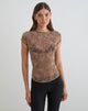 Bild von Nuovo Top in Leafy Flock Dark Taupe