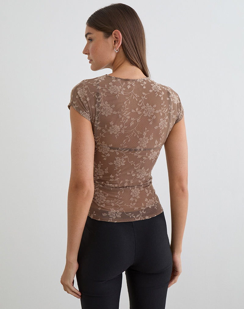 Bild von Nuovo Top in Leafy Flock Dark Taupe