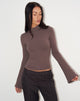Bild von Nell High Neck Long Sleeve Top in Jersey Coffee Quartz