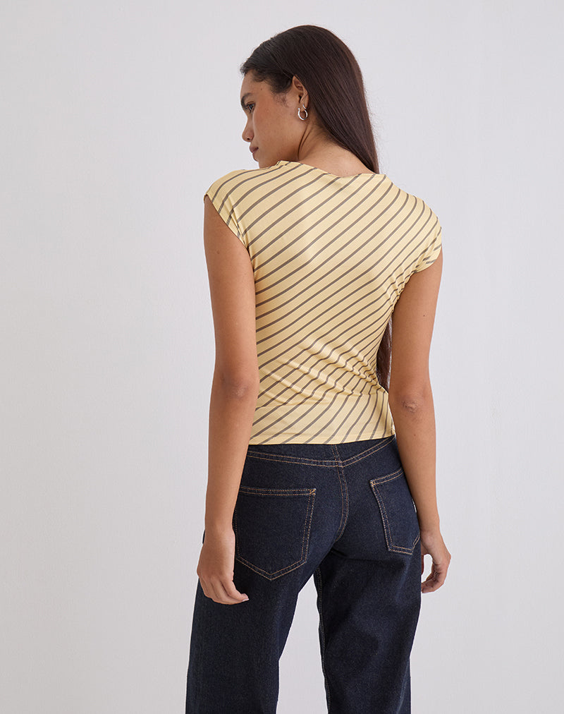 Bild von Nova Slinky Top in Gelb Diagonalstreifen