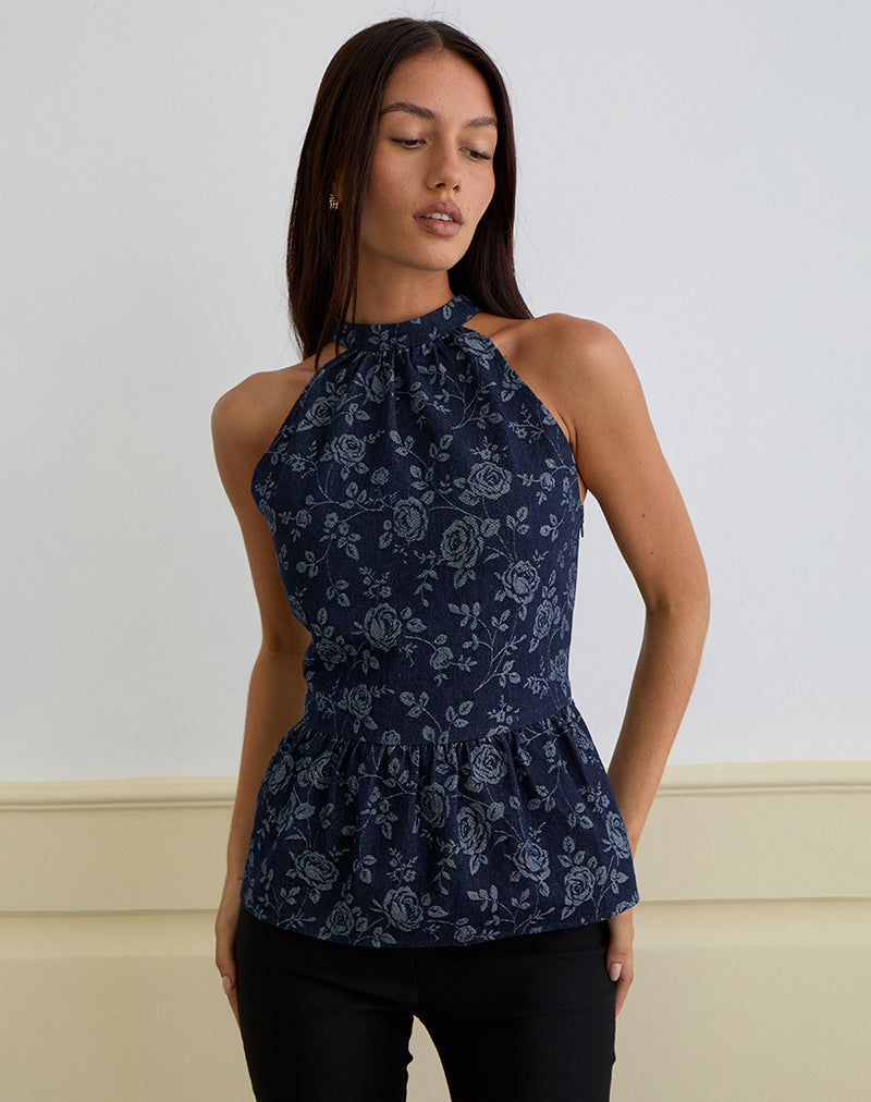 Bild von Obrix Top in Chambray Indigo Rose
