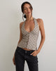 Image of Odin Vest Top in Beige mit Polka Nadelstreifen