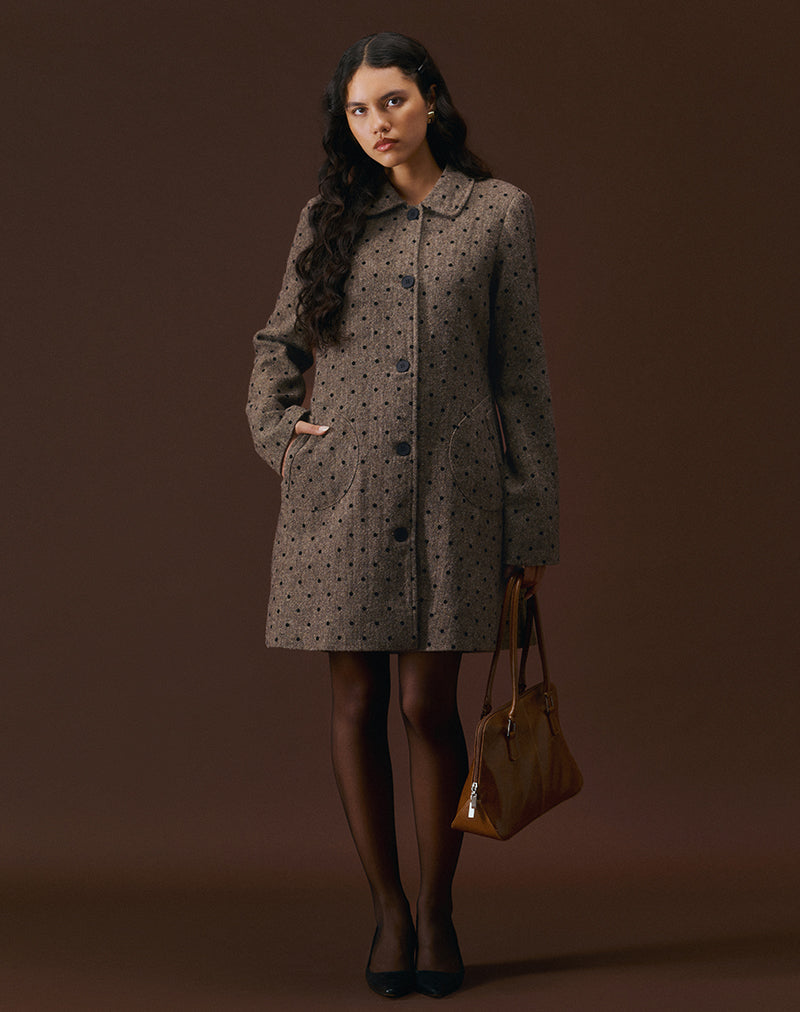 Image of Lirena Langarmmantel in Polka Braun
