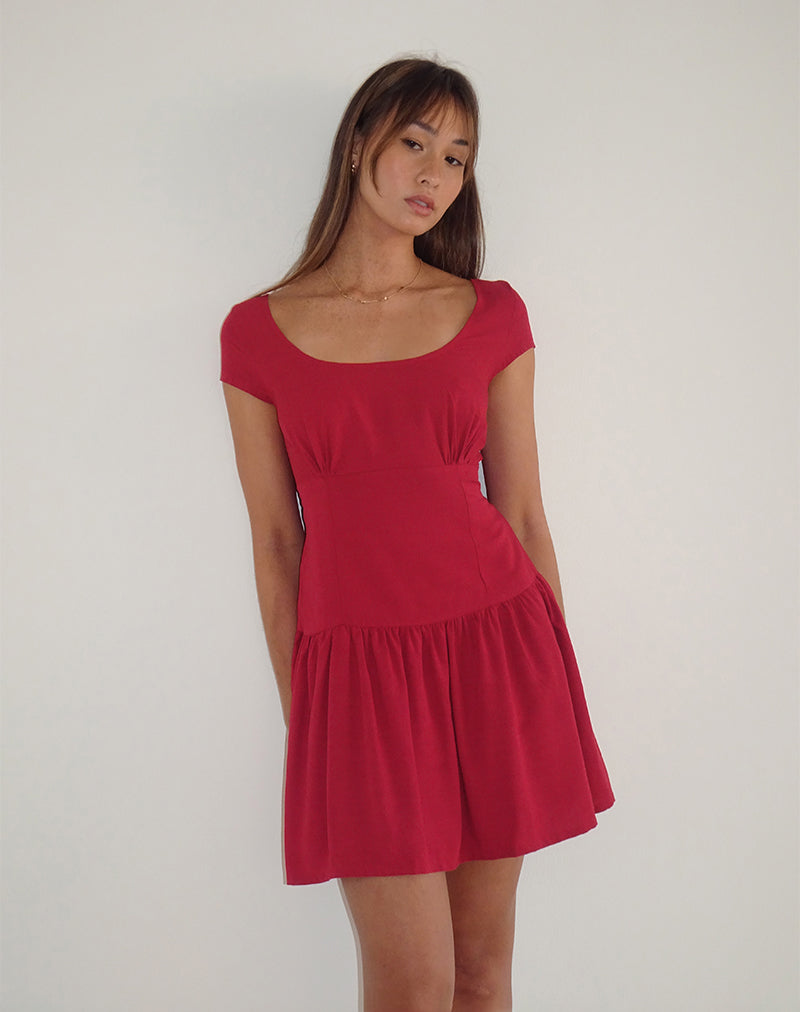 Ohayo Minikleid in Adrenalinrot