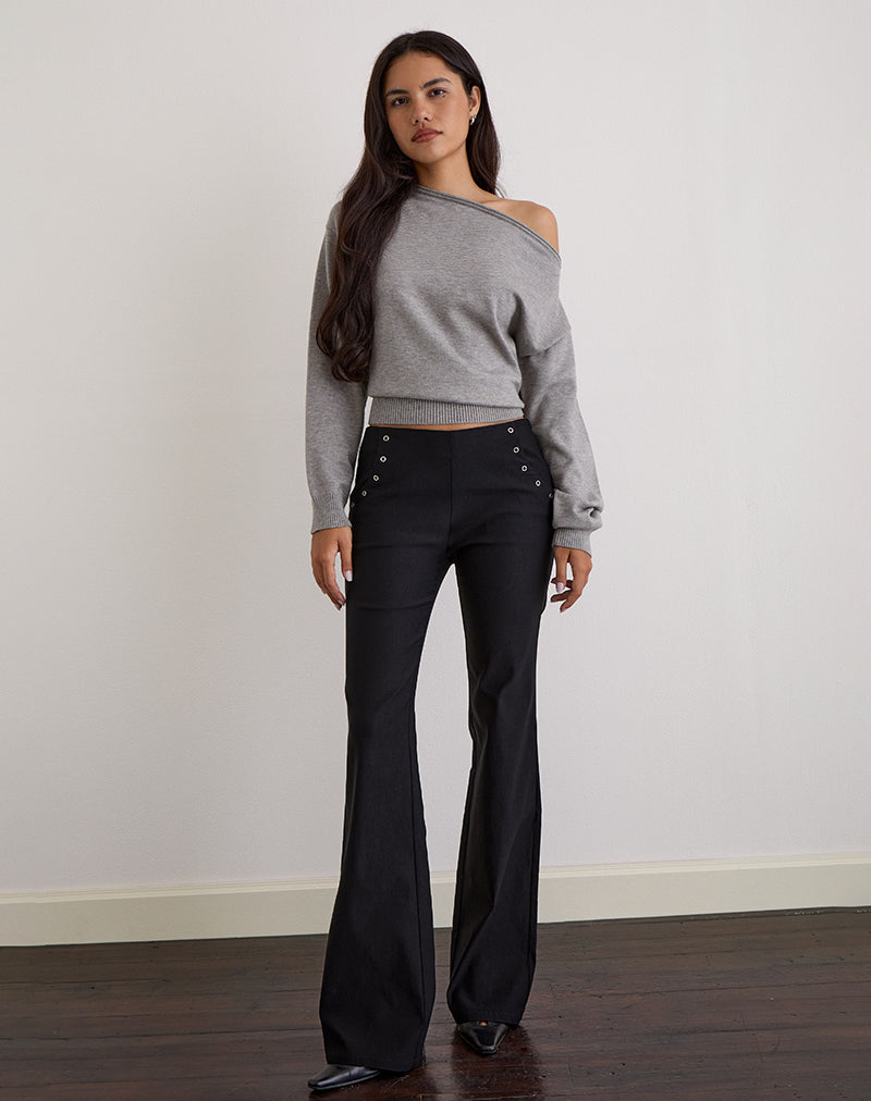 Image of Olira Schlaghose mit Ösen in Tailored Black